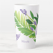 Hand waterverf bloemen paars latte mok (Voorkant)