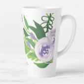 Hand waterverf bloemen paars latte mok (Rechts)