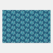 Hand Waterverf Blue Snowflakes kerst Inpakpapier Vel (Voorkant 3)