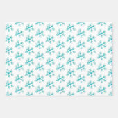 Hand Waterverf Blue Snowflakes kerst Inpakpapier Vel (Voorkant 2)