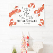 Hand waterverf kreeften hoofd vangst bruids douche spandoek (Insitu)