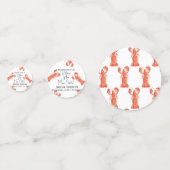 Hand waterverf kreeften hoofd vangst bruidsdouche confetti (Achterkanten)