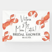 Hand waterverf kreeften hoofd vangst bruidsdouche spandoek (Horizontaal)