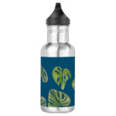Hand waterverf Monstera Adansonii blad blauw Waterfles (Rechts)
