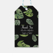 Hand Waterverf Monstera Adansonii Blad Bruids Cadeaulabel (Voorkant)