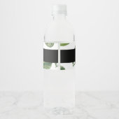 Hand waterverf Monstera Adansonii blad Bruids- Waterfles Etiket (Achterkant)