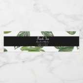 Hand waterverf Monstera Adansonii blad Bruids- Waterfles Etiket (Enkel label)