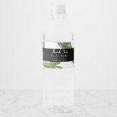 Hand waterverf Monstera Adansonii blad Bruids- Waterfles Etiket (Voorkant)