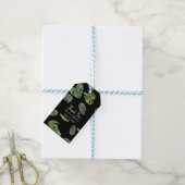 Hand waterverf Monstera Adansonii blad Bruiloft Cadeaulabel (Met Touw)