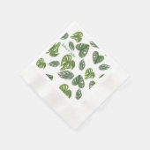 Hand waterverf Monstera Adansonii blad Bruiloft Servet (Hoek)