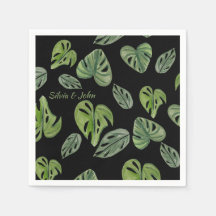 Hand waterverf Monstera Adansonii blad Bruiloft