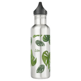 Hand Waterverf Monstera Adansonii Leaf Waterfles