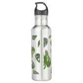 Hand Waterverf Monstera Adansonii Leaf Waterfles (Achterkant)