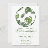 Hand waterverf Monstera en Adansonii blad bruids- Kaart (Voorkant)
