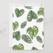 Hand waterverf Monstera en Adansonii blad bruids- Kaart (Achterkant)