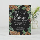 Hand Waterverf Pinecones Black Vrijgezellenfeest Kaart (Staand voorkant)