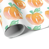 Hand waterverf pompoen oranje inpakpapier (Rol Hoek)