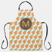 Hand waterverf pompoen patroon monogram schort (Voorkant)