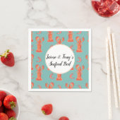 Hand Waterverf Seafood Boil Lobster Shrimp Servet (Insitu)