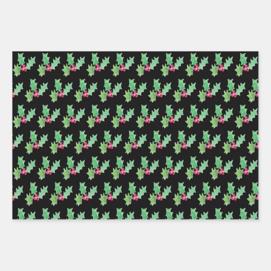 Hand Waterverf Snowflakes Kerstmis Zwart wit Inpakpapier Vel (Voorkant 3)