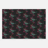 Hand Waterverf Snowflakes Kerstmis Zwart wit Inpakpapier Vel (Voorkant 2)