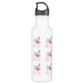 Hand Waterverf Summer Pink Floral Monogram Waterfles (Achterkant)