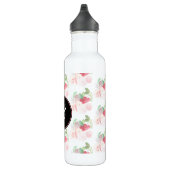 Hand Waterverf Summer Pink Floral Monogram Waterfles (Rechts)