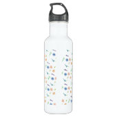 Hand Waterverf Summer Tiny Floral Monogram Waterfles (Achterkant)