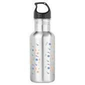 Hand waterverf zomer kleine bloemige monogram waterfles (Achterkant)