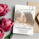 Hand Writing You're Invited Photo Wedding Magnetische Uitnodiging