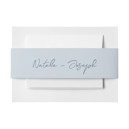 Hand Written Blue Fun Calligraphy Boho Wedding Uitnodigingen Wikkel (Voorkant Voorbeeld)