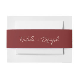  Hand Written Burgundy Calligraphy Boho Wedding Uitnodigingen Wikkel