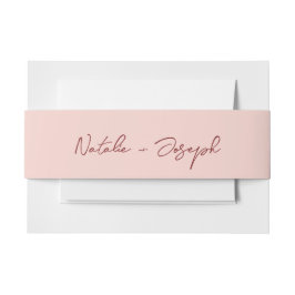  Hand Written Burgundy Pink Whimsical Wedding Uitnodigingen Wikkel