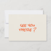 Hand Written Drawn Blue Orange Funky Wedding RSVP Kaartje (Achterkant)