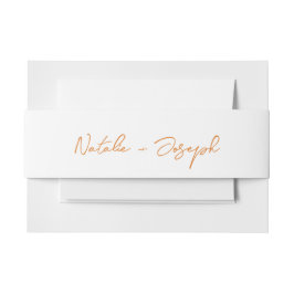  Hand Written Orange Fun Calligraphy Boho Wedding Uitnodigingen Wikkel