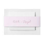 Hand Written Pink Retro Calligraphy Boho Wedding Uitnodigingen Wikkel (Voorkant Voorbeeld)