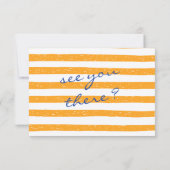 Hand Written Pinstripes Painted Italian Wedding  RSVP Kaartje (Achterkant)