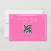 Hand Written Pinstripes Whimsical QR Code Wedding RSVP Kaartje (Voorkant)