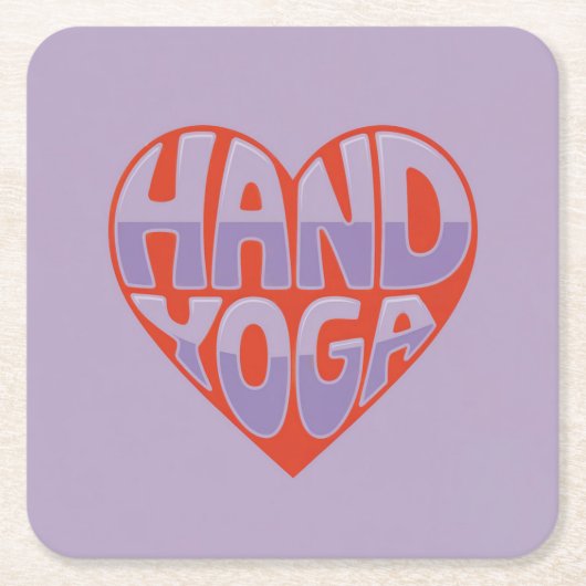 Hand Yoga Red Lavender Square Paper Coaster Set Kartonnen Onderzetters (Voorkant)