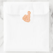 Hand Zeigefinger index finger Vierkante Sticker (Tas)