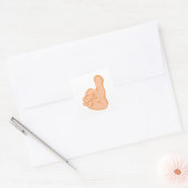 Hand Zeigefinger index finger Vierkante Sticker (Envelop)