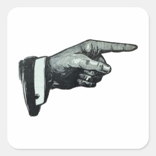  handaanwijsapparaat vierkante sticker