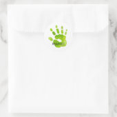 Handafdruk Kinder groene handnaam Timeless Sweet Ronde Sticker (Tas)