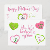 Handafdruk op mijn Hart Valentijnsdagkaart Bedankkaart (Voorkant / Achterkant)