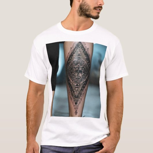 Handafdruk Tattoo Kunst T-shirt ontwerp. (Voorkant)