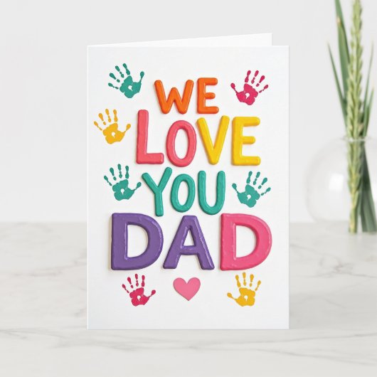 Handafdruk Vaderdag Liefde Kaart (Voorkant)