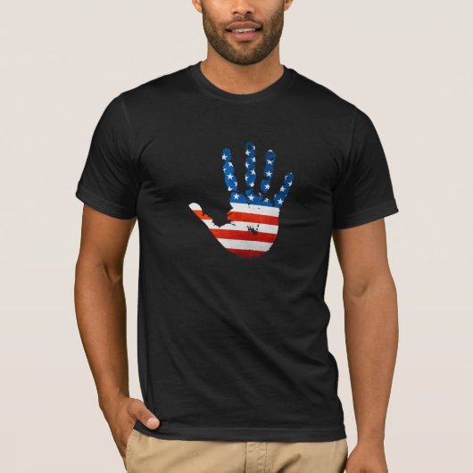 Handafdruk van Amerikaanse vlag T-shirt (Voorkant)