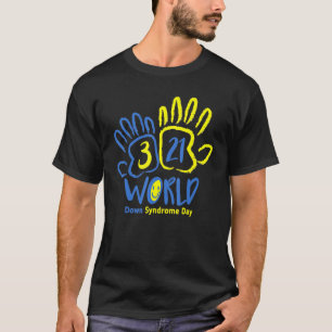 Handafdruk Wereld Downsyndroom Dag Vrouwen Kindere T-shirt