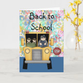 Handafdrukken & schoolbus Terug naar schoolkaart Kaart (Gele Bloem)