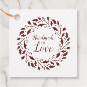 Handame With Love Floral Wreath Quote In Brown Bedankjes Labels (Voorkant)